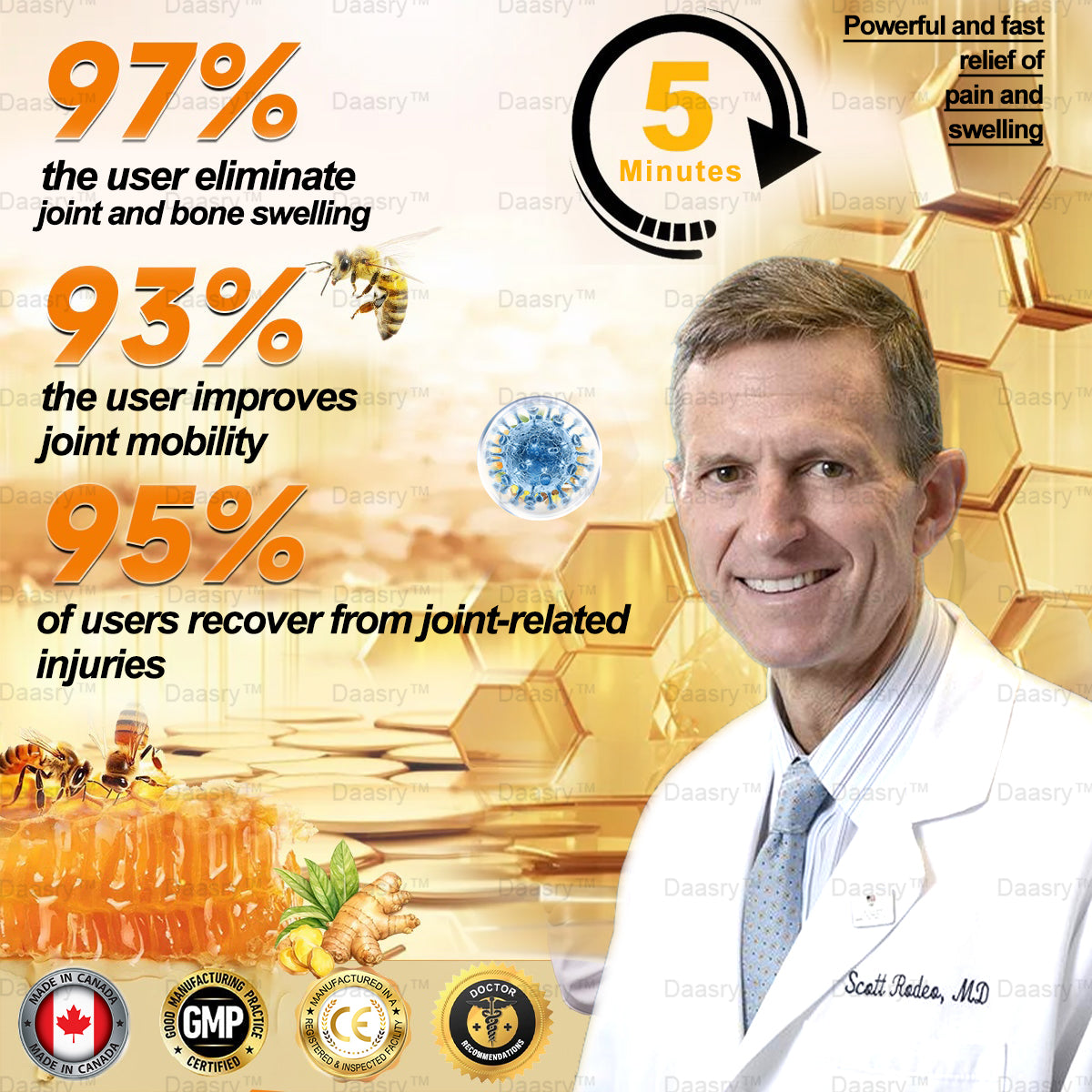 AAOS Official: Daasry™ Botulinum Toxin & Bee Venom Pain-Relief Bone Healing Cream