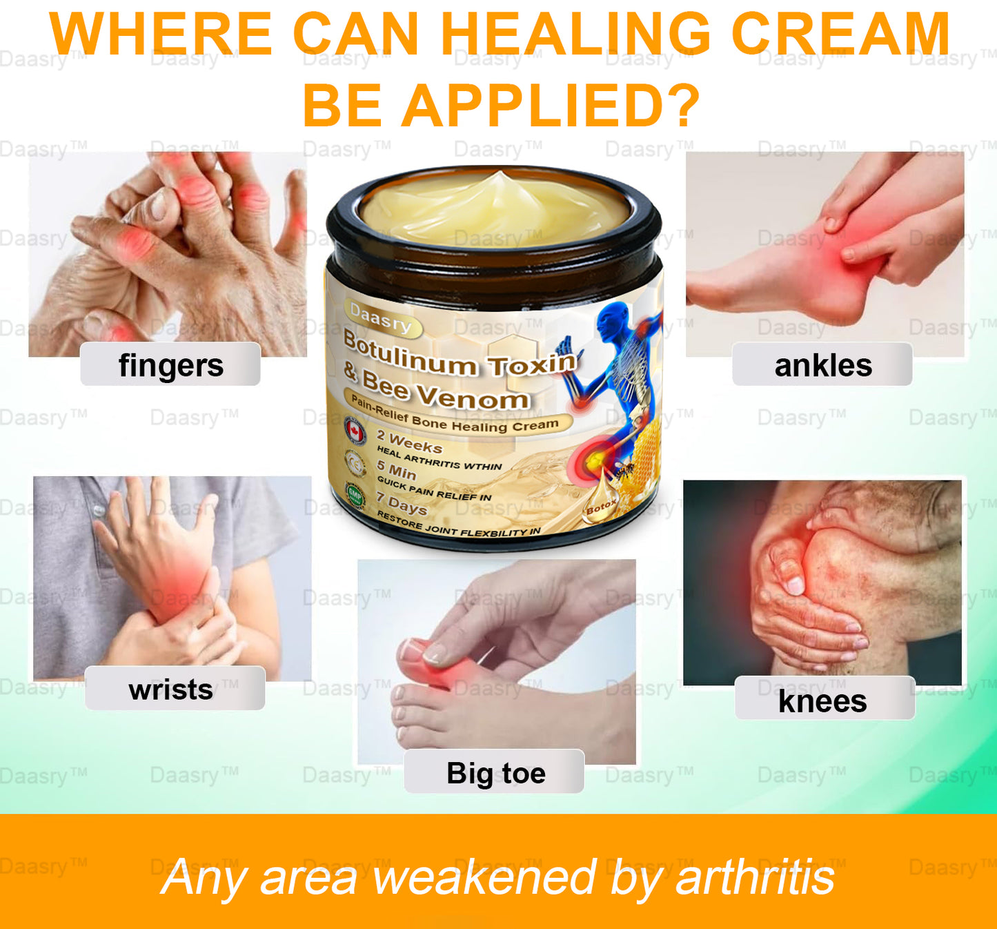 AAOS Official: Daasry™ Botulinum Toxin & Bee Venom Pain-Relief Bone Healing Cream