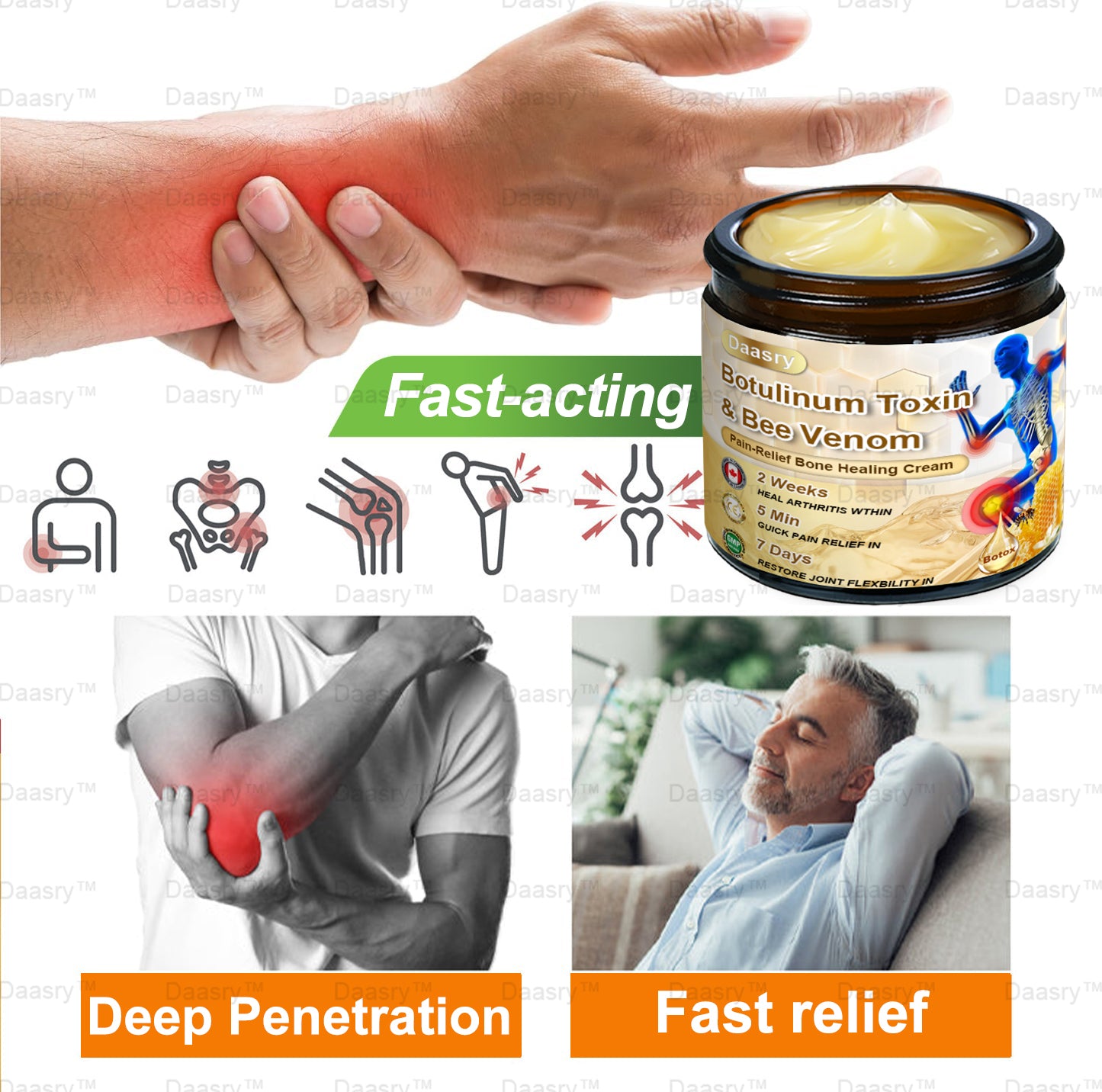 AAOS Official: Daasry™ Botulinum Toxin & Bee Venom Pain-Relief Bone Healing Cream