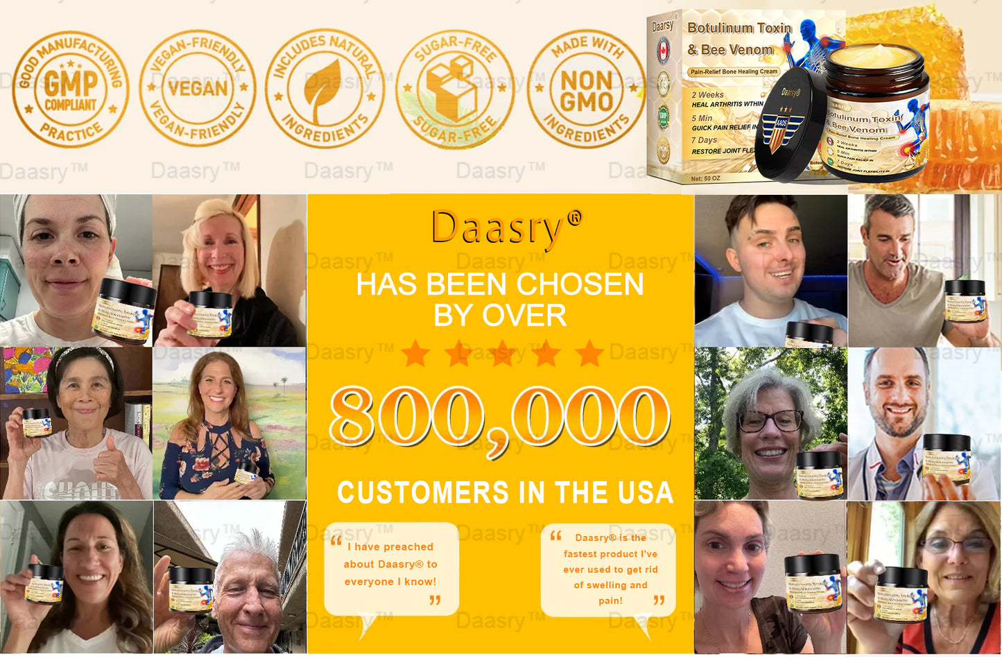 AAOS Official: Daasry™ Botulinum Toxin & Bee Venom Pain-Relief Bone Healing Cream