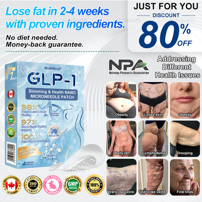✨👑CA Clinically Proven|Official Store |Buildleaf® Tirzepatide Slimming & Health Nano Microneedle Patch with Collagen & Matrixyl 3000丨Targets Obesity, Loose Skin, High Blood Pressure, Diabetes, Fatty Liver, Joint Pain, Brain Fog, Low Energy and More